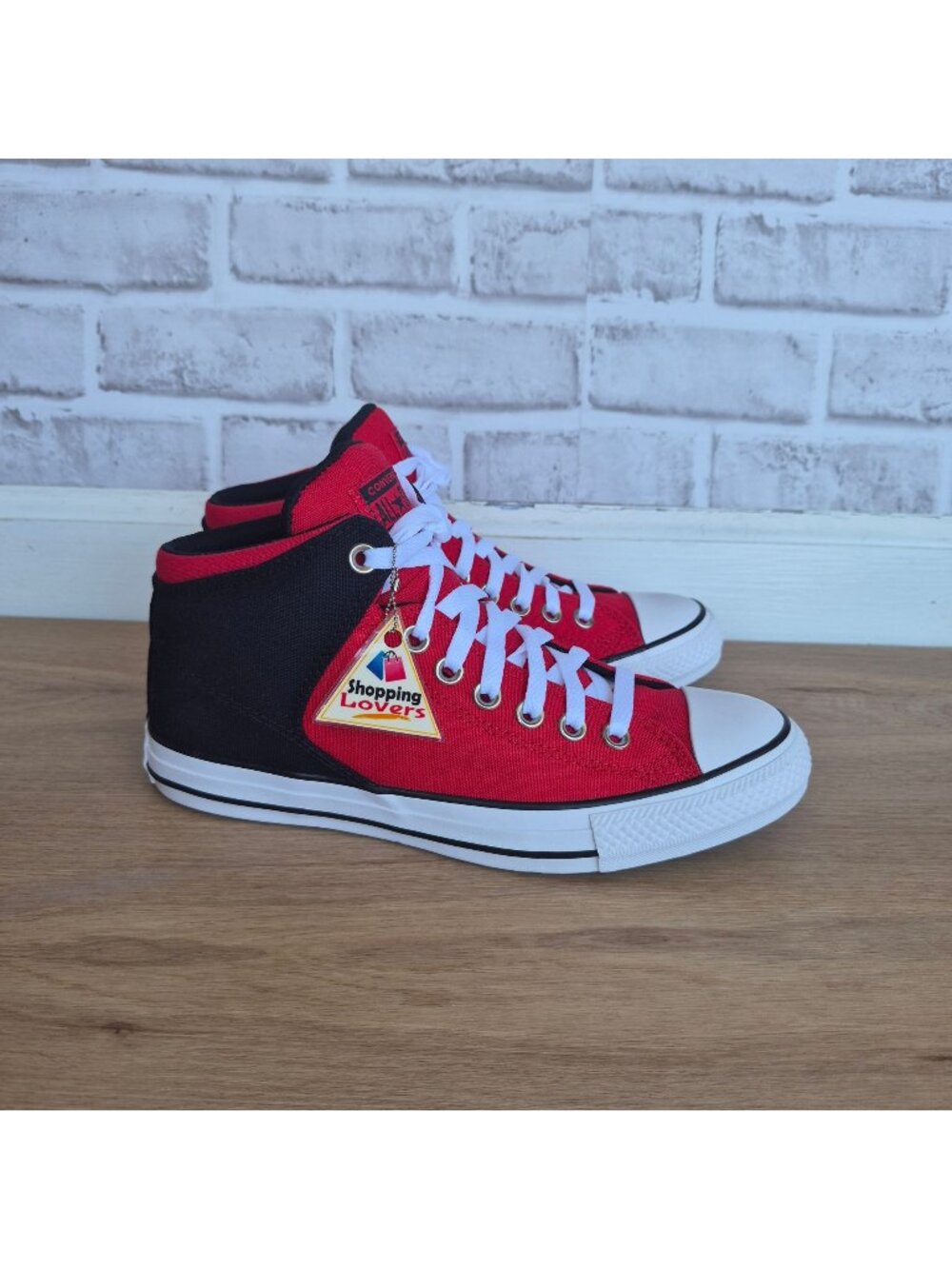 ⭐Converse Chuck Taylor Hi Street Mid Sz 9 Men's Shoes Sneakers Black Red 169110F